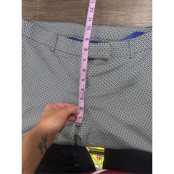 Kenar Royal Blue White Patterned Ankle Business Pants Size 4 - Picture 9 of 13